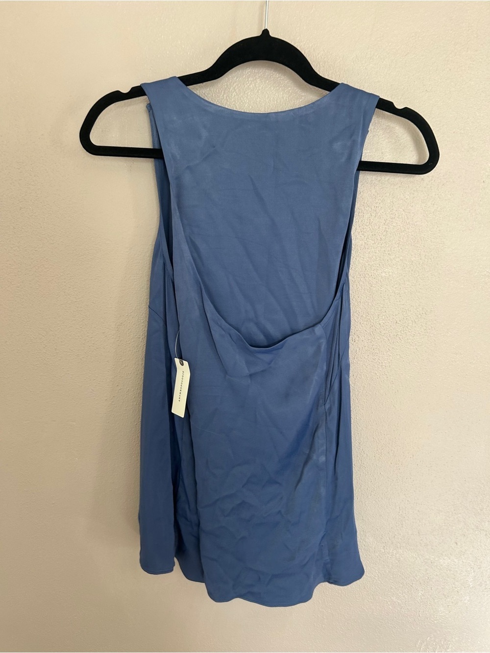 Anthropologie Blue Draped criss cross Tank Top Button Blouse Size L NWT - Picture 2 of 4